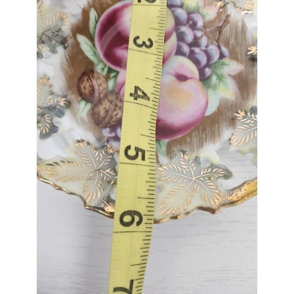 VTG Royal Sealy Japan Pineapple Fruit Gold Leaf Accent Footed Tea Cup & Saucer - Picture 11 of 11